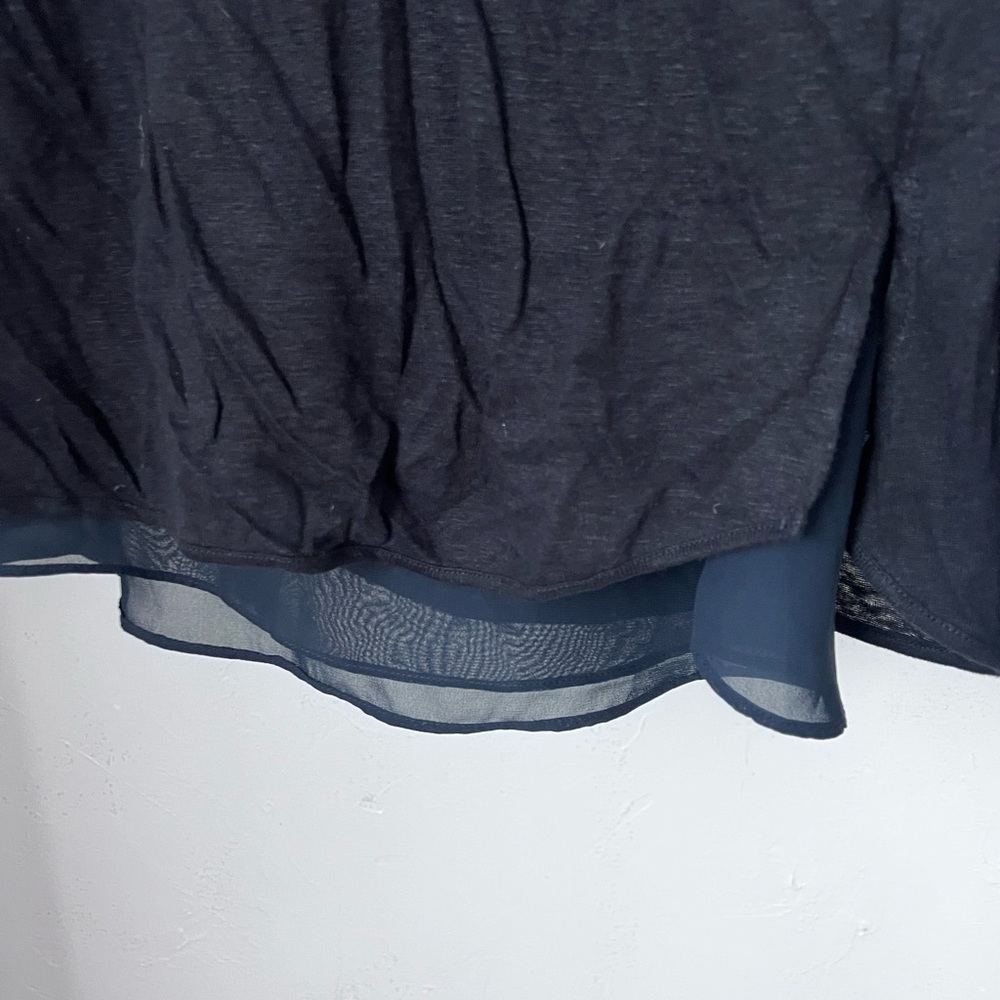 Sheer Navy Long Sleeve Top